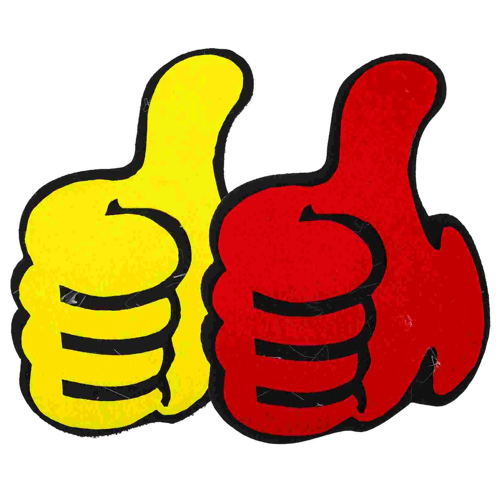 2 Pcs Victory Props Thumbs up Ornament Inspirational Decoration Felt Decorative Decorate Cheering Performance Material