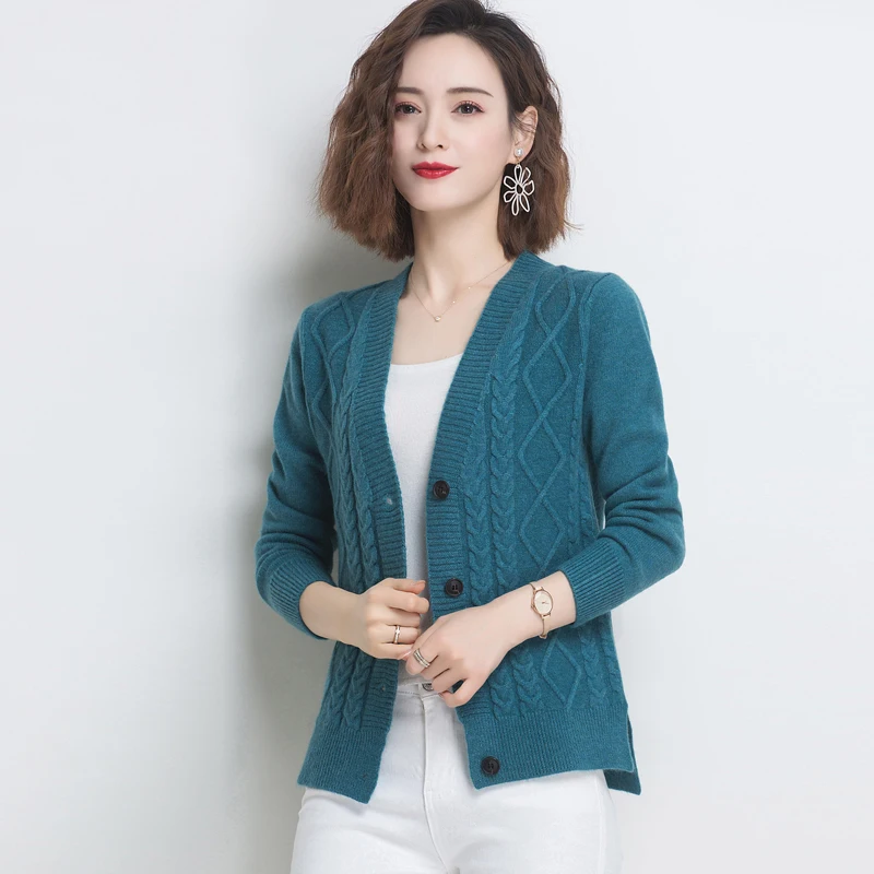 New V-Neck Temperament Small Fragrant Wind Women Loose Sweater Sweater All Sweater Coat Special Offer Cardigan