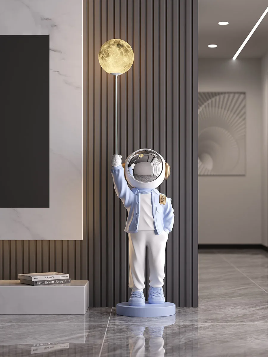 Sculpture 130cm Astronaut Decoration Resin Luxury Home Living Room TV Cabinet Sofa Side Lamp Statue Floor Decoratives Gift