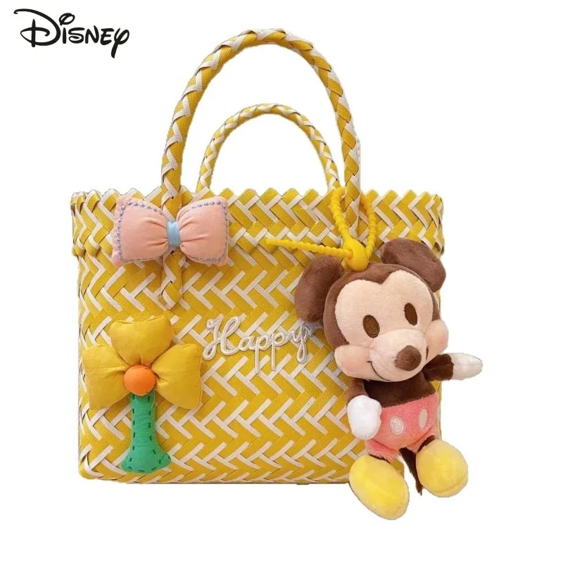 

Mickey 2025 New PVC Woven Bag Fashion High Quality Women's Handbag Cartoon Versatile Large Capacity Multi Functional Beach Bag