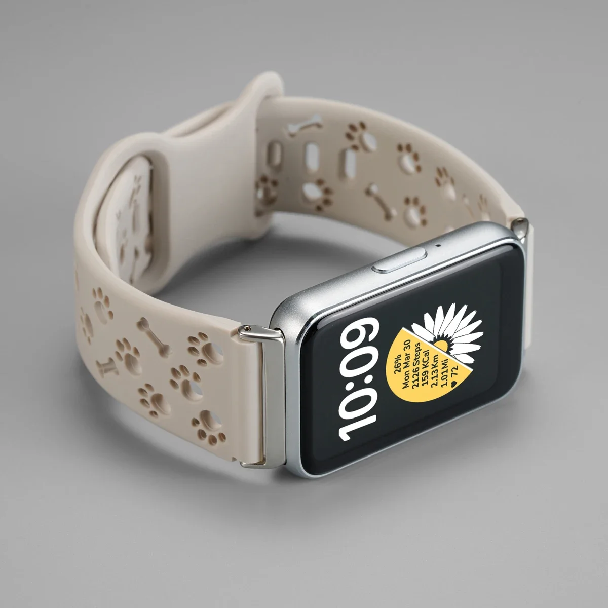 Ausgehöhltes Hundepfoten-Silikonarmband für Samsung Galaxy Fit 3 Verstellbares Sport-Armband für Galaxy Fit 3 Damen-Armband – Detail 12