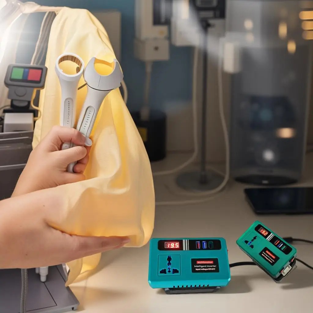 

Lithium Battery Inverter Adapter DC18V/21V to AC 220V Power Supply 150W with Battery Display and LED Lights for Dayi