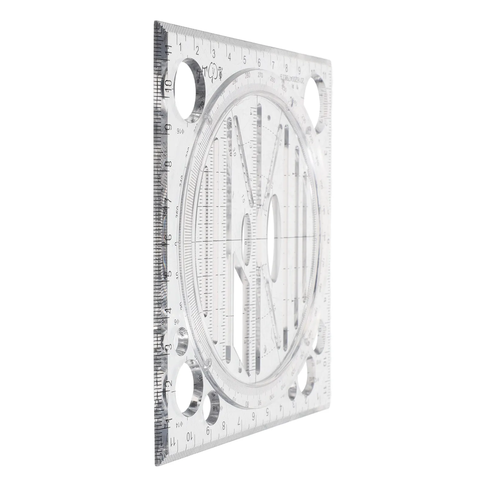 

Geometric Drawing Template Multi Functional Plastic Circle Stencil Angle Measurement Engineering Drafting Ruler for School