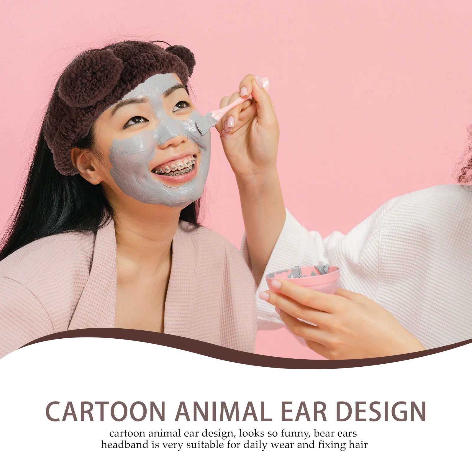 Korean Version Women's Miss Facial Headbands Skincare Fabric Animal Ear Face Washing Hair for