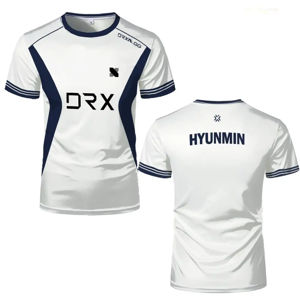 

Футболки с коротким рукавом и круглым вырезом для киберспортивной команды S2 DRX, настраиваемые, для Valorant Pro League, тренировочные, семейные, детские, топы