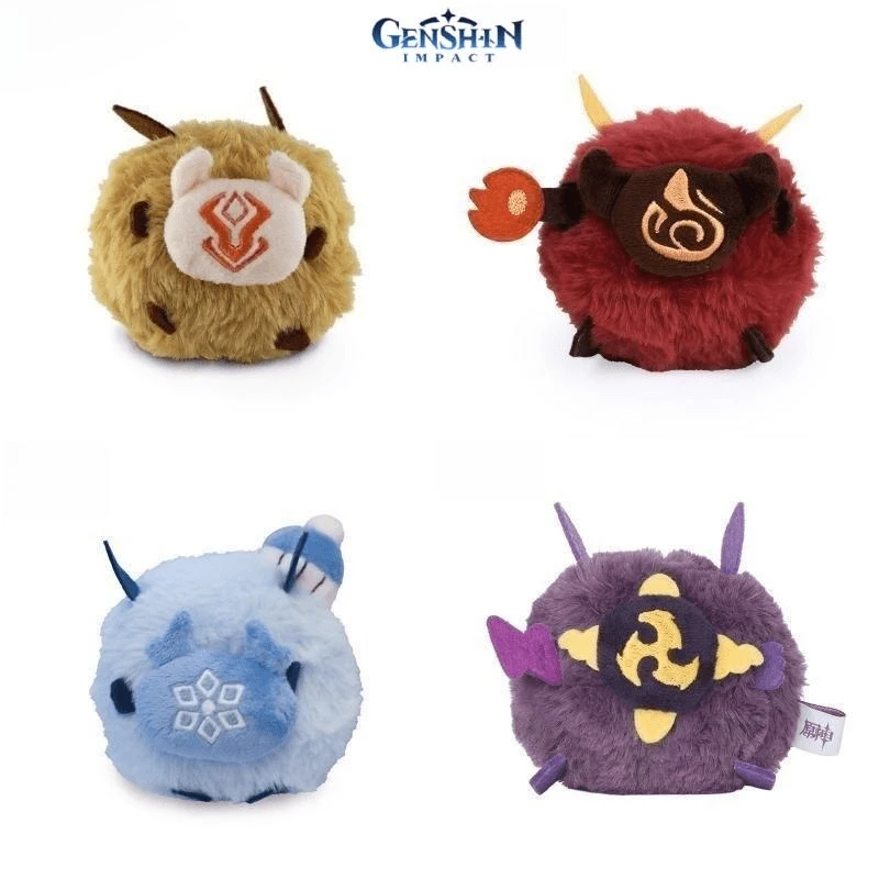 Original Genshin Impact Anime Plush Game Cosplay Pendant Elements Hilichurl Backpacks Keychains Ice Thunder Fire Toys