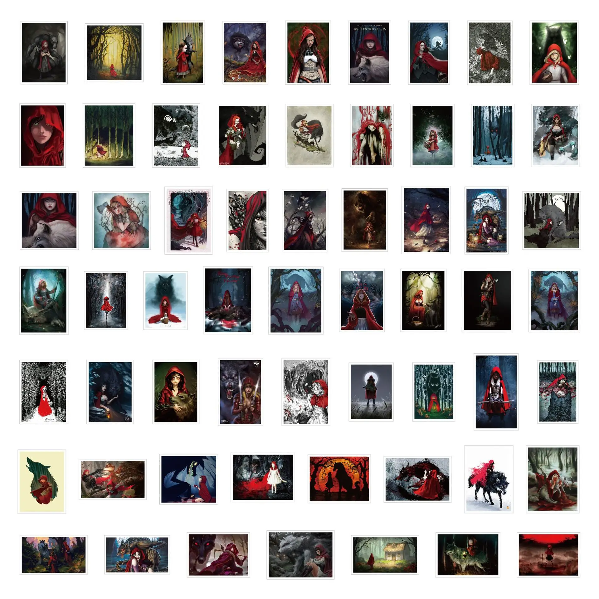 60 قطعة من ملصقات الرداء ذات الرداء الأحمر الداكن الكرتونية المزخرفة وحقيبة القصاصات والهاتف المحمول والقرطاسية لعبة هدية