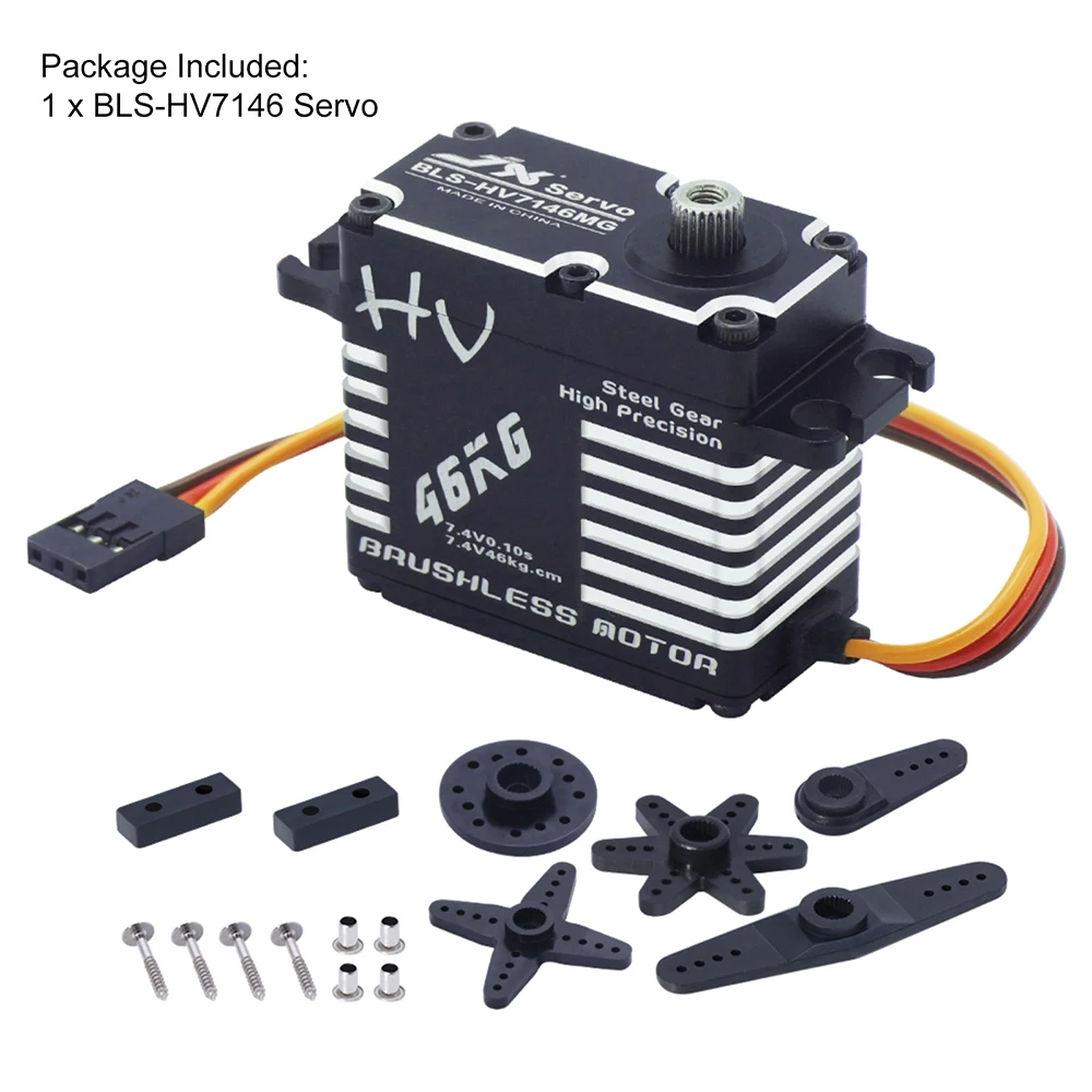 

JX BLS-HV7146MG Waterproof Servo 46KG Brushless Standard Full CNC Digital Steel Gear for RC Car Truck Crawler Helicopter Robot
