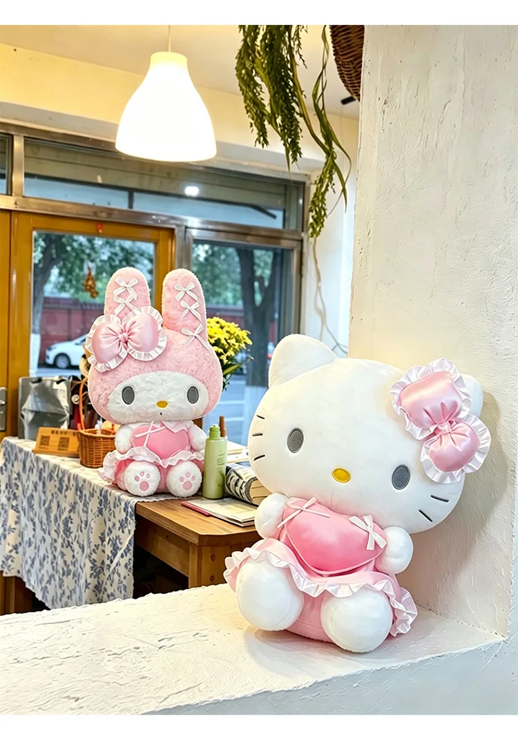 40/60cm Hello Kitty My Melody Plüschtier Rosa Spitzenherz Gefüllte Puppe Sofa-Kissen Wohnzimmer Heimdekoration Niedliche Puppe Geschenk – Detail 14