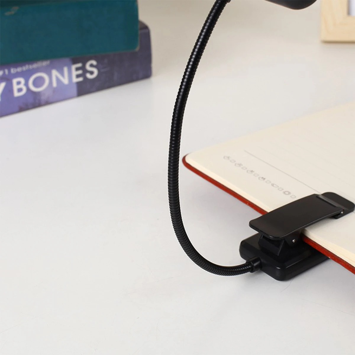 Flexible 12LEDs Clip-on Reading Lamp Color Bulb Mini Lighting Protection Home Night For To Study Desktop Lamps Rechargeable Room