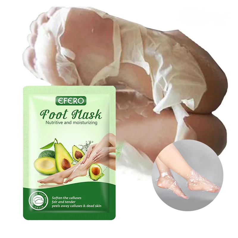 

Exfoliating Foot Mask Spa Pedicure Socks Anti Drying Cracking Heel Peeling Dead Skin Remover Moisturizing Feet Avocado Mask