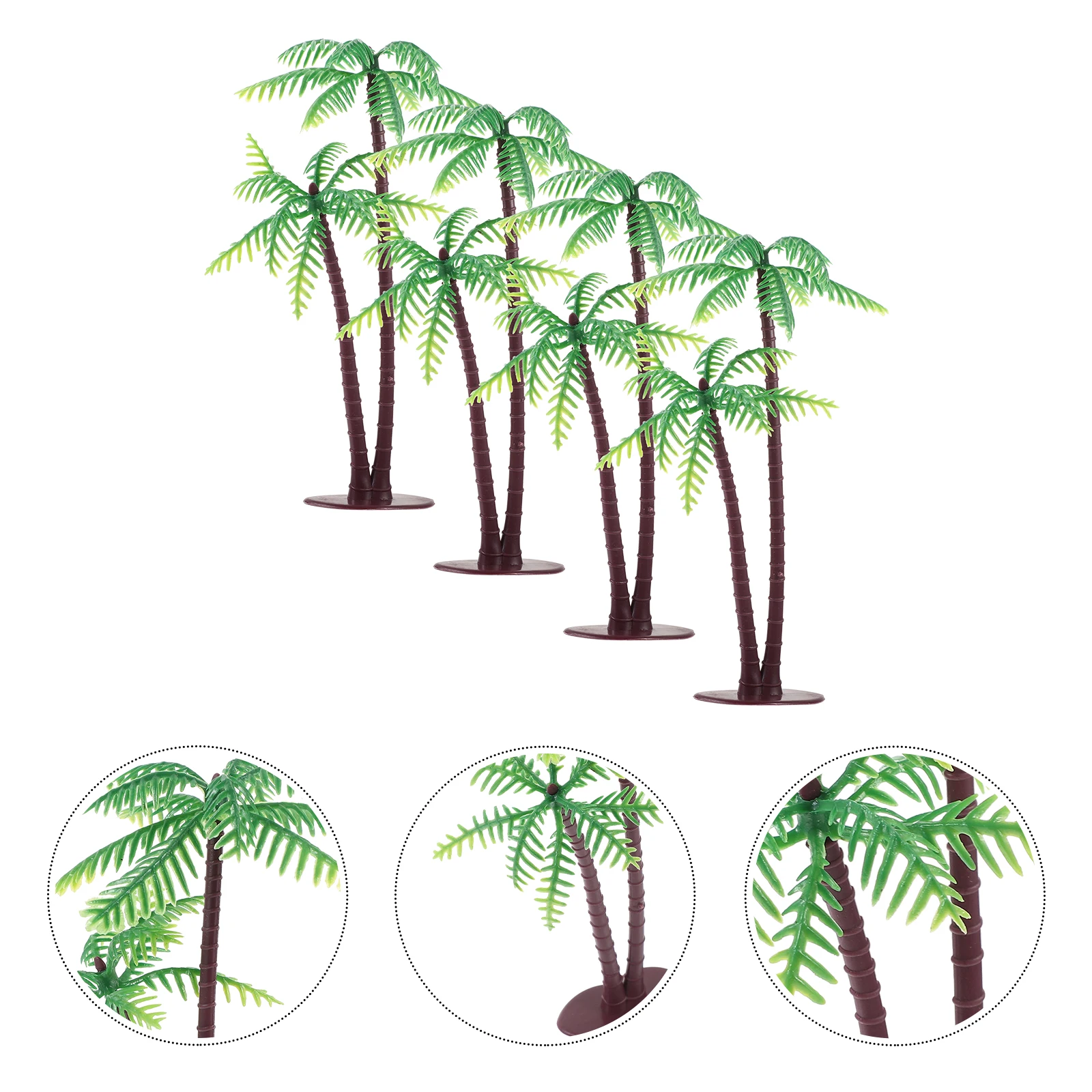 4-delige mini gesimuleerde kokospalm decoratie accessoires kunststof kunstmatig tafelblad landschapsarchitectuur benodigdheden realistisch beeldje