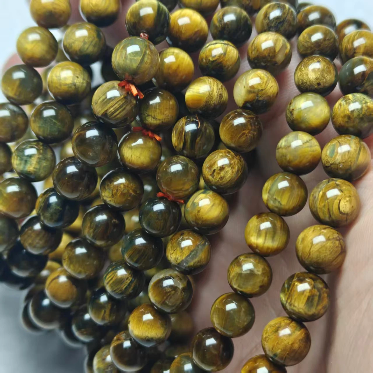 Natürliche AAA Gelb-Blaue Pietersite Glatte Runde Lose Perlen Schmuck DIY Zubehör, Armbänder und Passende Perlen – Detail 2