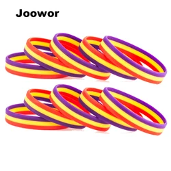 1pc Flag Silicone Bracelets Wristband Kids Children Women Men Sport Love Friend Family
