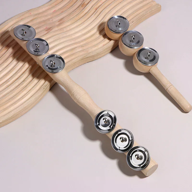 Orff mão de madeira 3/6 sino instrumento de percussão portátil para entusiasta da música bebê chocalho de madeira crianças brinquedos educativos