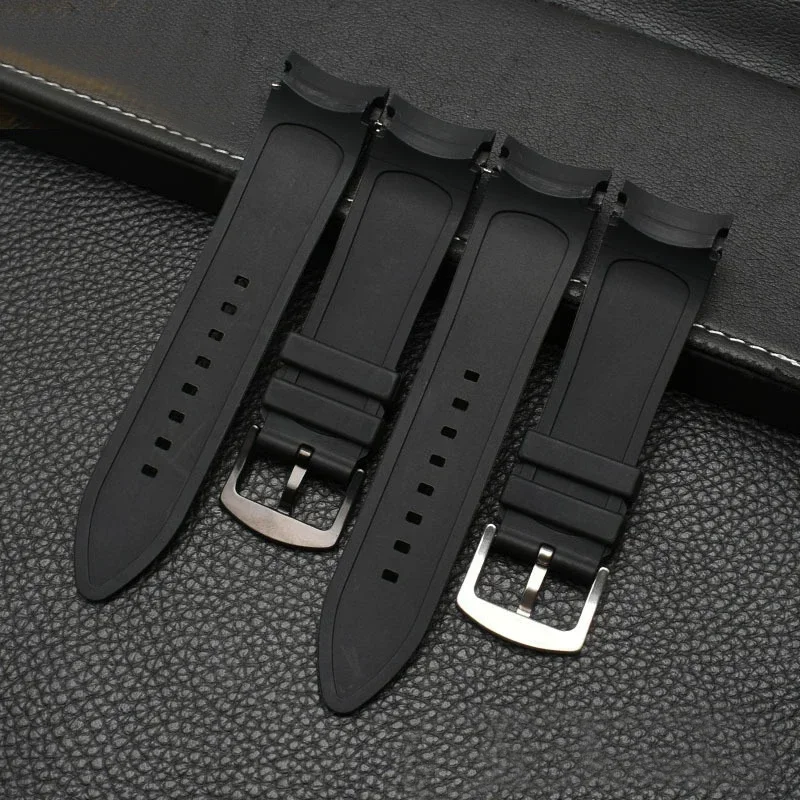 Silicone Watchband for Porsche design p6612 watch strap watchband 24mm black Wristband Replacement Curved End Watch Bracelet