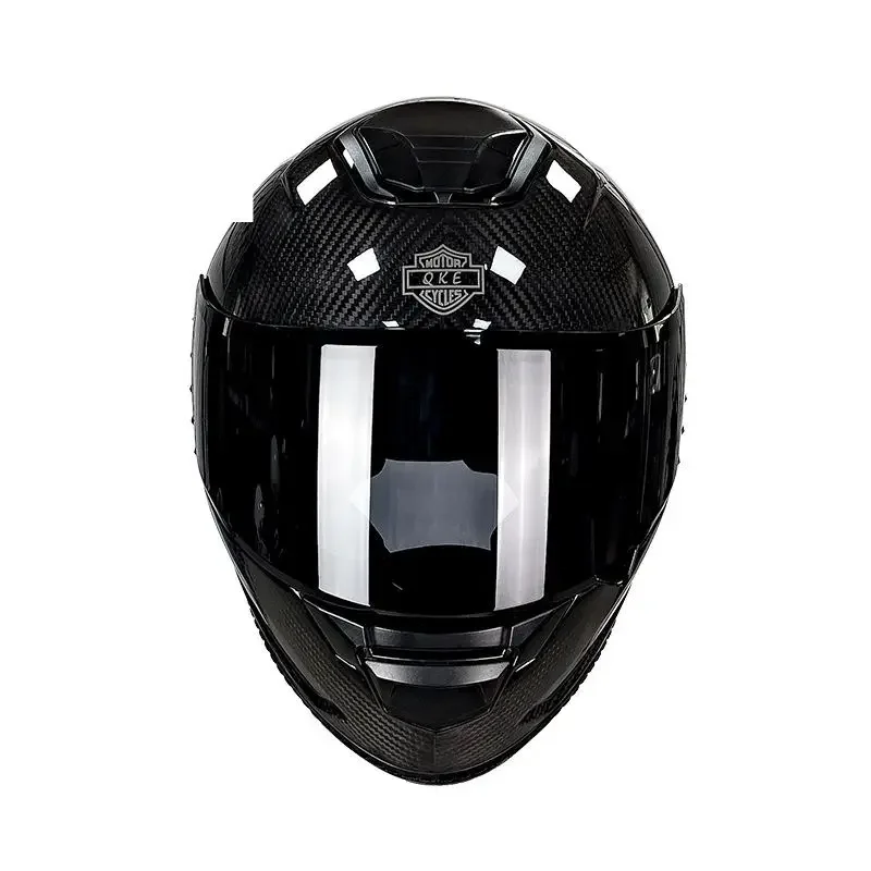 Motorcycle carbon fiber full helmet summer retro men and women anti fog all-season universal motorcycle racing helmet