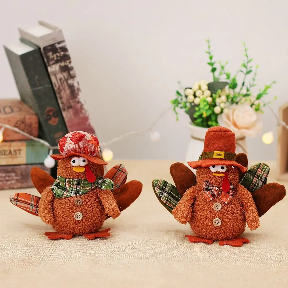 

Gnomes Turkey Thanksgiving Plush Turkey Dolls Maple Leaves Doll Ornaments Turkey Gnome Ornaments Luminescence Cute