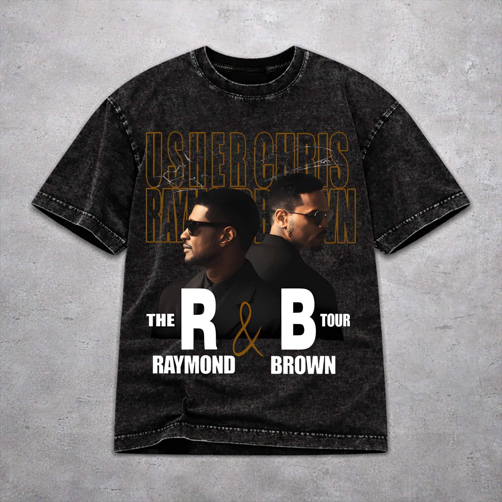 Chris Brown Usher R&B Tour 2026 Shirt Vintage Style For Men Women Pure Cotton Tee Shirts Tops