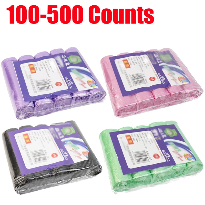 100–500 Zählungen, tragbare Pe-Müllbeutel, Papierkorbbeutel, kleine Müllbeutel, Büro, Küche, Abfall, Einweg, kleine Müllbeutel