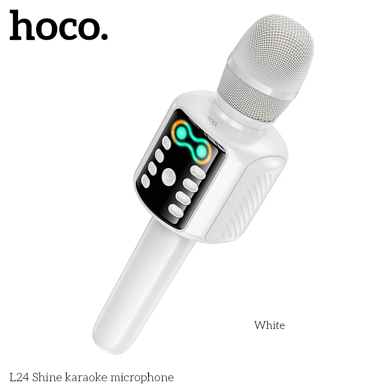 Picture 4: HOCO L24 Bluetooth 5.0 Karaoke Microphone Built-in 52mm Speaker Unit 5W Power Support USB Flash Drive TF Card AUX Playback