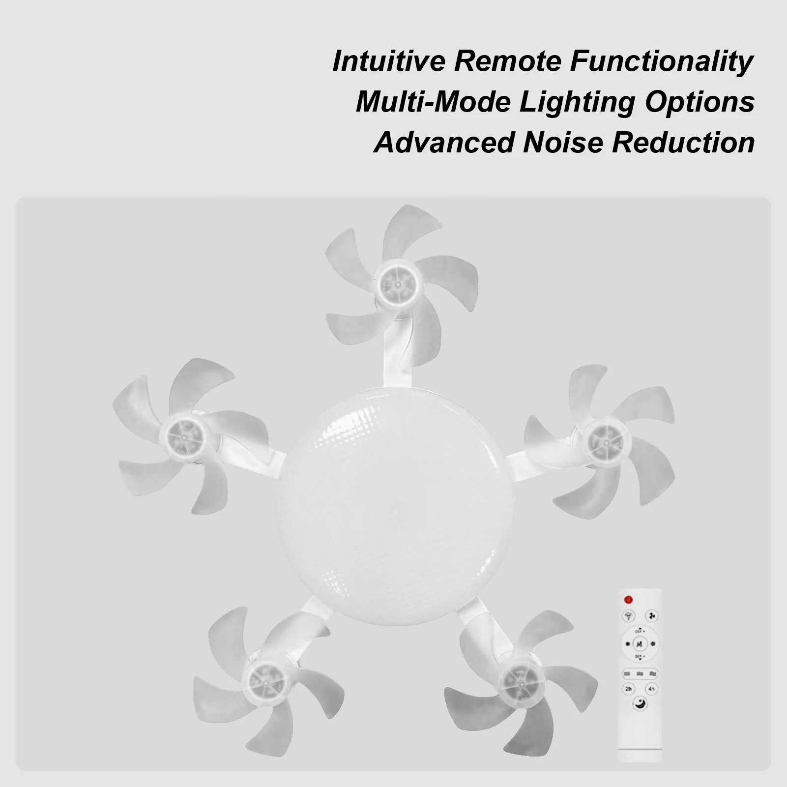 

E27 LED Silent Ceiling Fan Light With Remote Control Dimming Three Color Three-speed Wind Fan Light for Home Living Room Bedroom