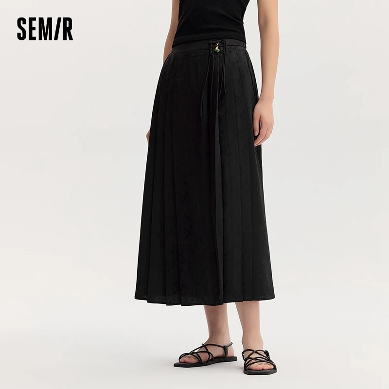 Semir Skirt Women Button Texture Fashion Tide 2024 Autumn New Floral Cool Style Textured Horse Face Skirt