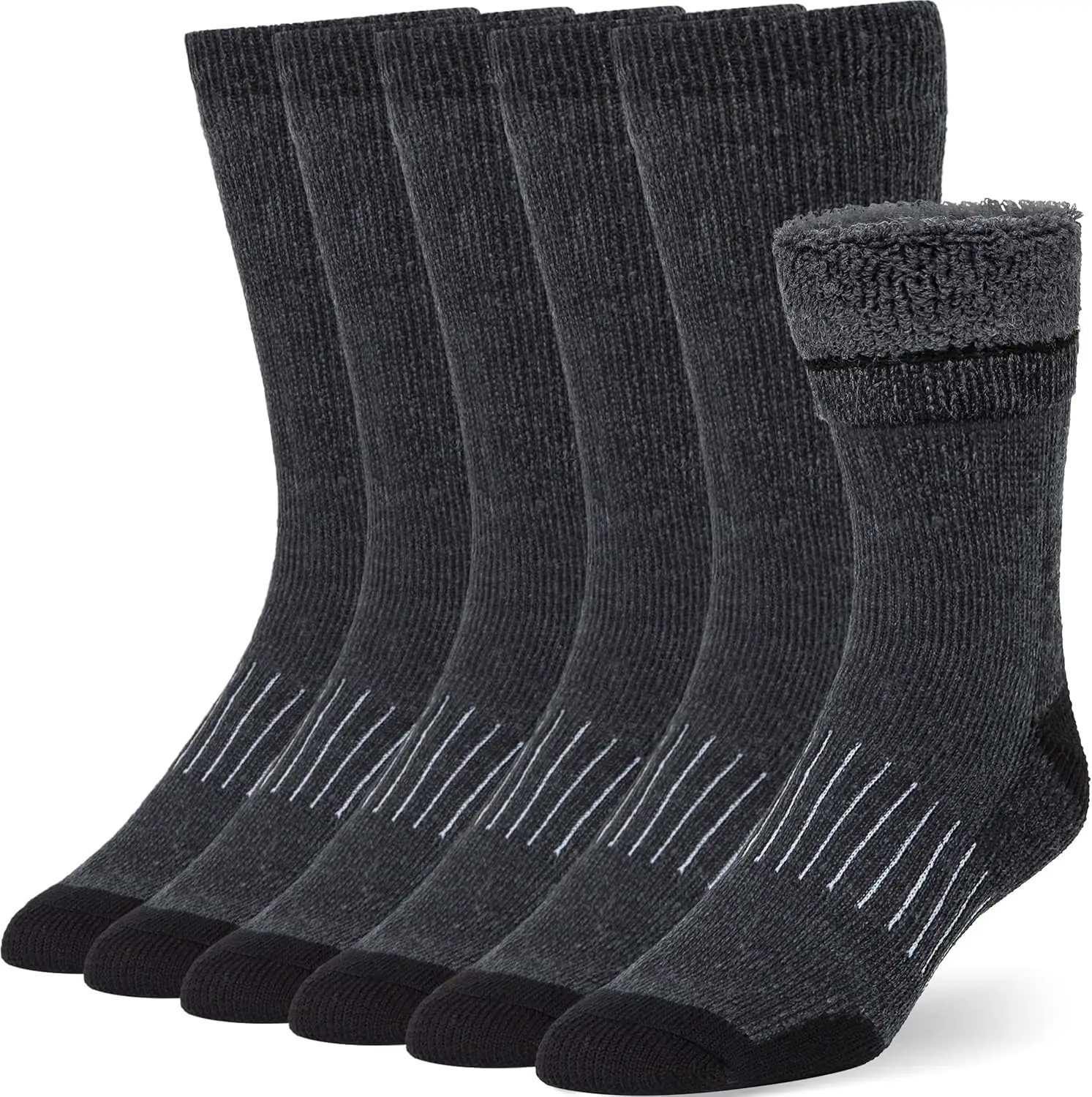

Wool Socks for Men and Women, Merino Thermal Cozy Winter Boot Socks with Buttons & Pleats