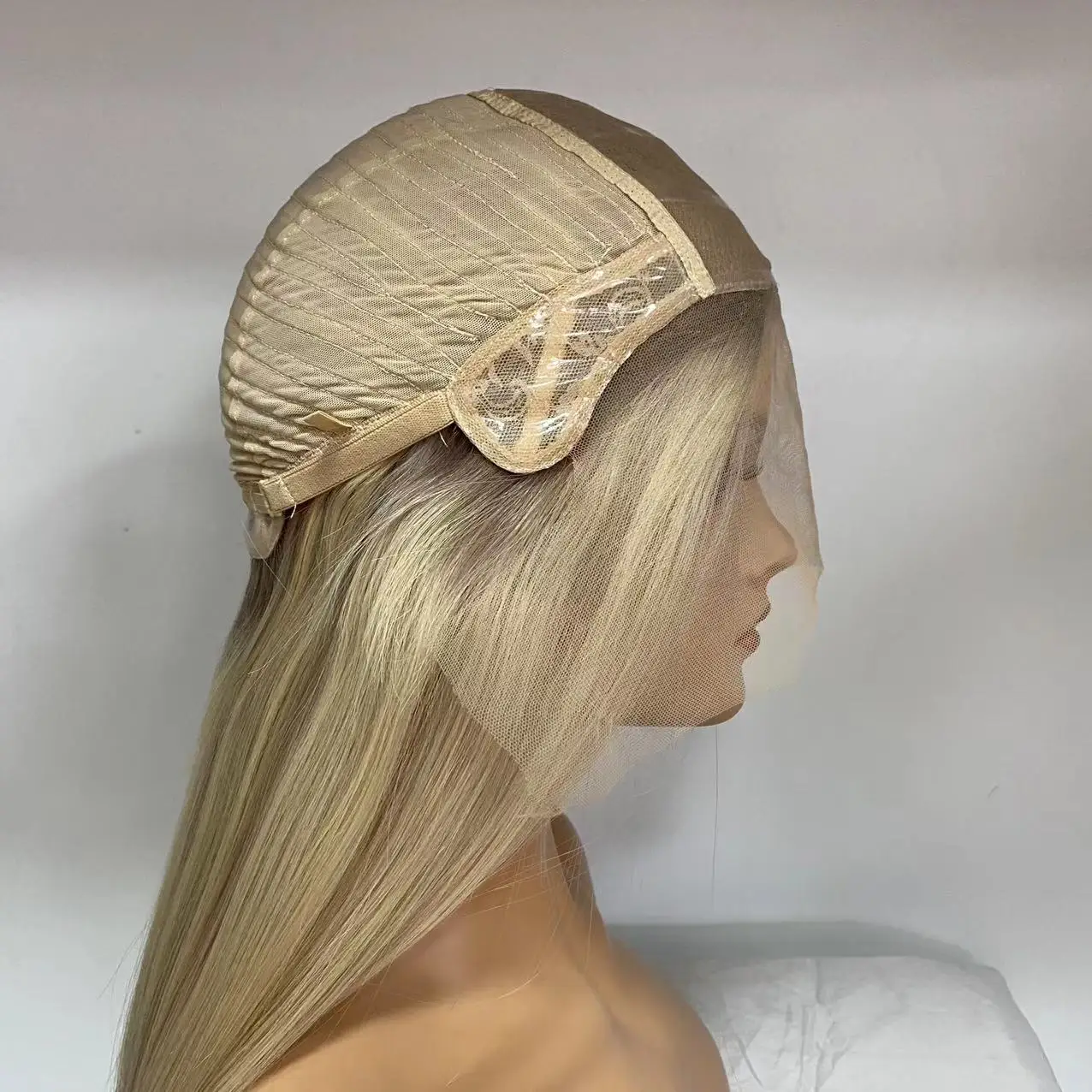 

Silicone Base Silk Top With Wefts Around Full Lace Cap Medical Wig Ombre For Women Cancer Patients