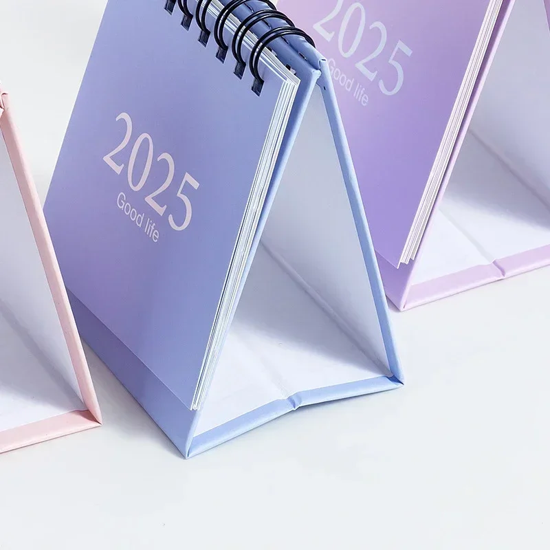 2025 Desk Calendar Cute Daily Planner Simple Solid Calendar Book with Stickers  Study Goal List To Do List Home Office Supplies