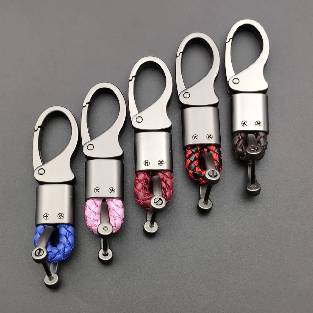 

Персонализированный брелок для ключей ручной работы из нержавеющей стали с металлическим кулоном в виде плетеного шнура, парный стиль