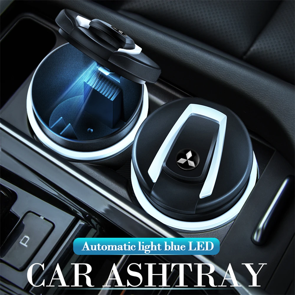 

Car LED Portable Ashtray Cigarette Ash Holds Cup Holder Accessories For Mitsubishi Ralliart EX ASX L200 Colt Cross Triton Lancer