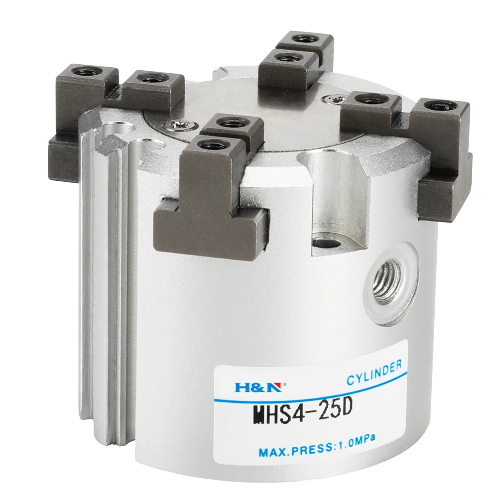 

Pneumatic Finger Cylinder Mhs Double Acting Can Be Customized Factory Made Clamping Cylinder HFC Two Jaws Three Jaws Four Jaws