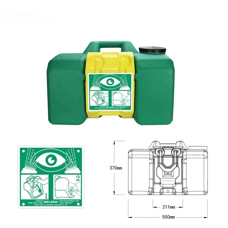 

Non-conductive safety eye wash 35L hot-selling green portable eye wash station for cleaning emergency eye wash station