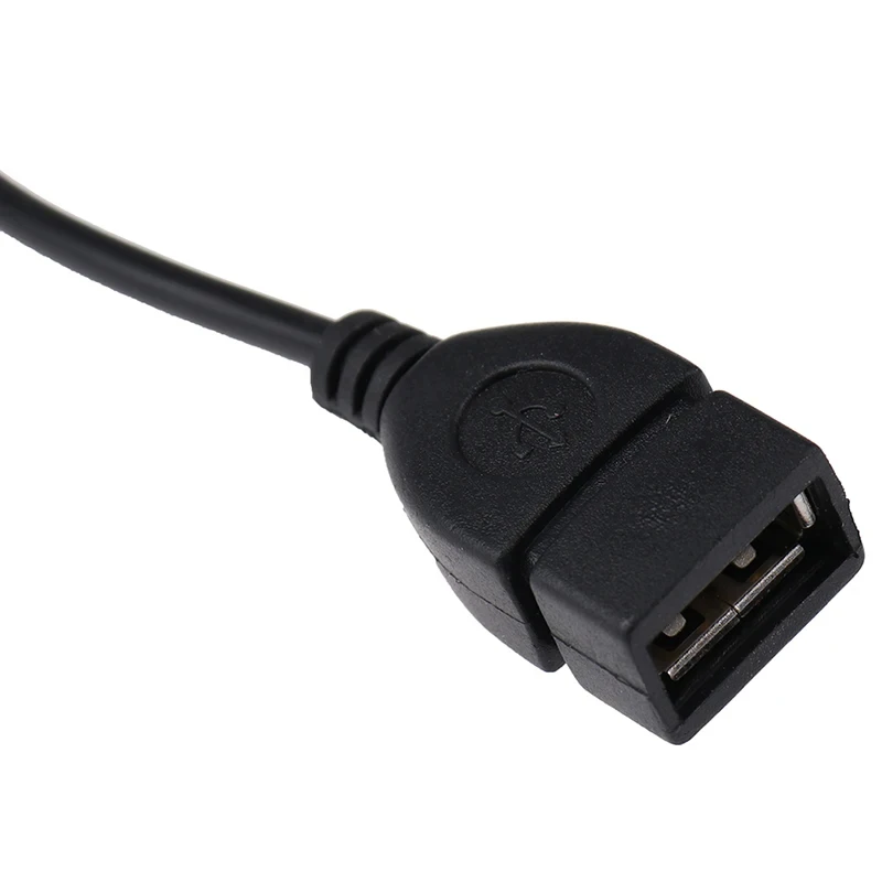 Cabo de áudio do carro AUX para USB, cabo de áudio, eletrônica do carro, tocar música, conversor de auscultadores, 3,5mm, preto