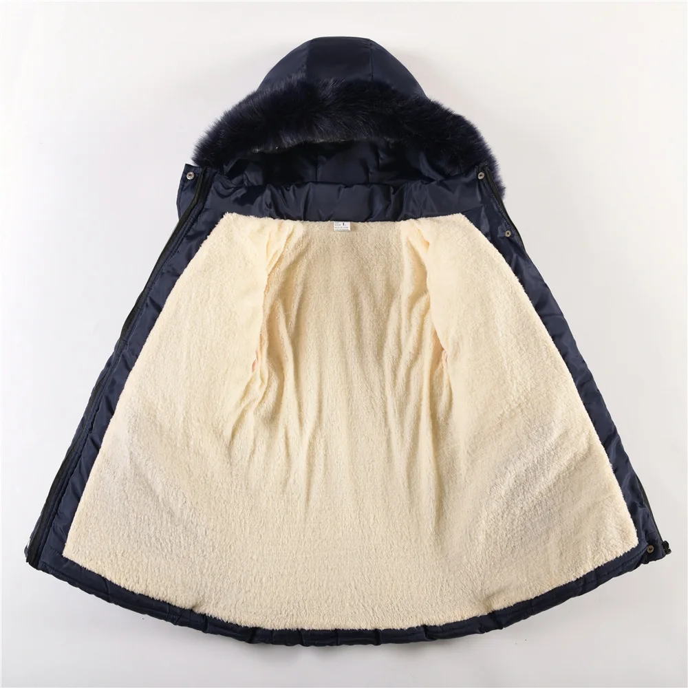 2024 New Winter Keep Warm Girls Jacket Waist Belt Design Detachable Hat Lining Plush Hooded Heavy Coat For Kids