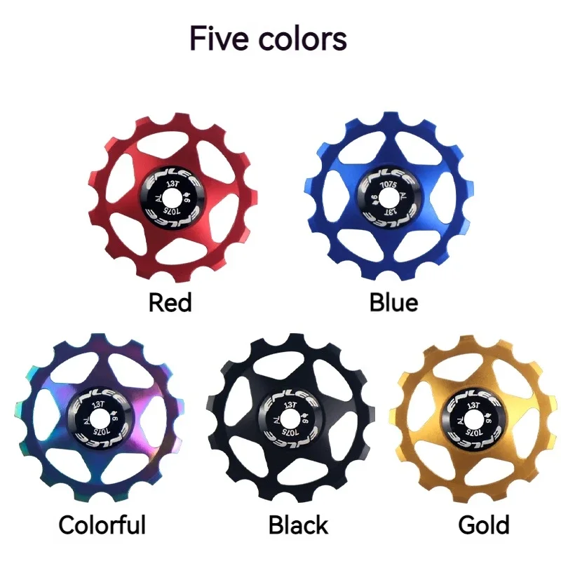 Five Colours Bike Aluminum Alloy Guide Wheel Pulley Rear Derailleur 11T 13T Guide MTB Ceramic Bearing Jockey Wheel For 4/5/6MM - Image 6