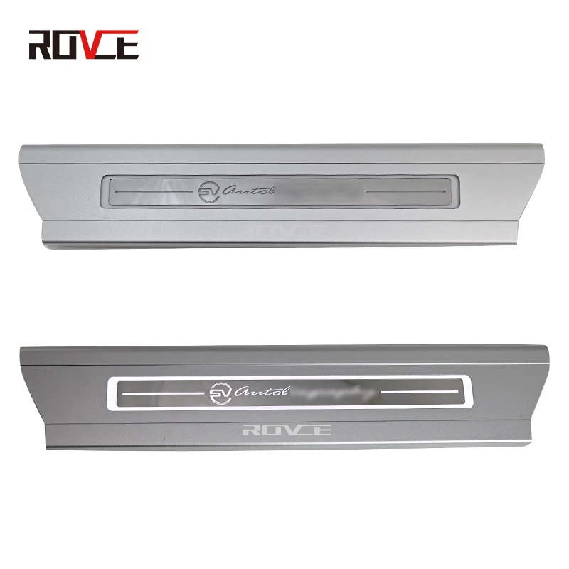 ROVCE 4pcs LED Door Sill Scuff Plate Protector Sills Pedal  For Land Rover Range Rover Vogue 2013-2022/Sport 2014-2022