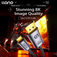 Llano USB C to DisplayPort 1.4 Cable Thunderbolt 3/4 to 8K60Hz DP Bidirectional Type-C to DP 1.4 Cable for Laptops Tablets