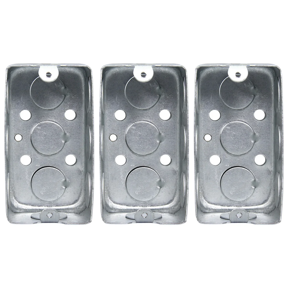 3 قطع صندوق توصيل مفتاح الجدار معدني خفيف الوزن ومتين ومقاوم للاهتراء وسهل التركيب وحافظة توصيل مقبس الحائط الداخلي