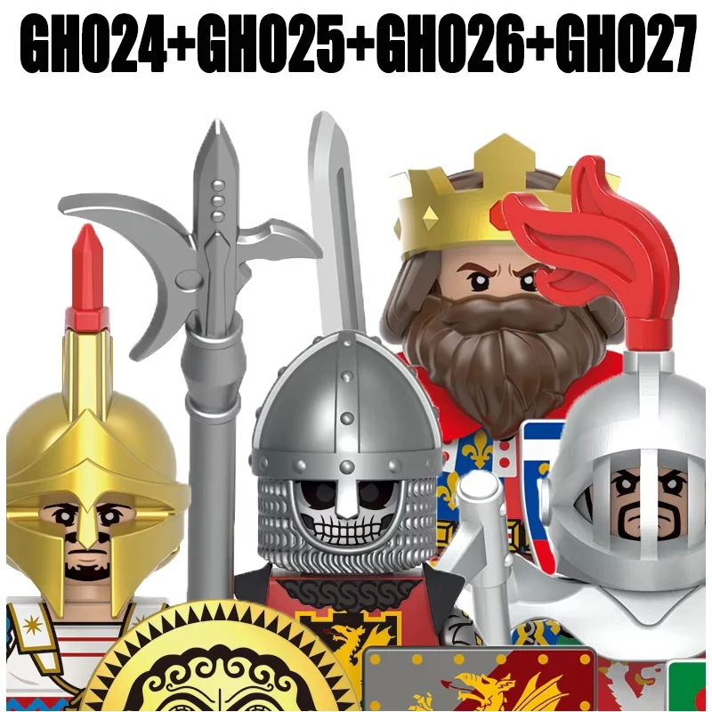 Medieval Military Europe King Soldier Figures Building Blocks Castle Lion Knight Sword Infantry Warrior Bricks Toys Gifts