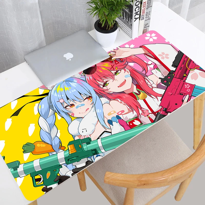 Hololive Usada Pekora Mouse Pad Laptop Kawaii Anime Girl Gamer Cabinet Mousepad PC Gaming Accessories Non Slip Desk Mat Carpet