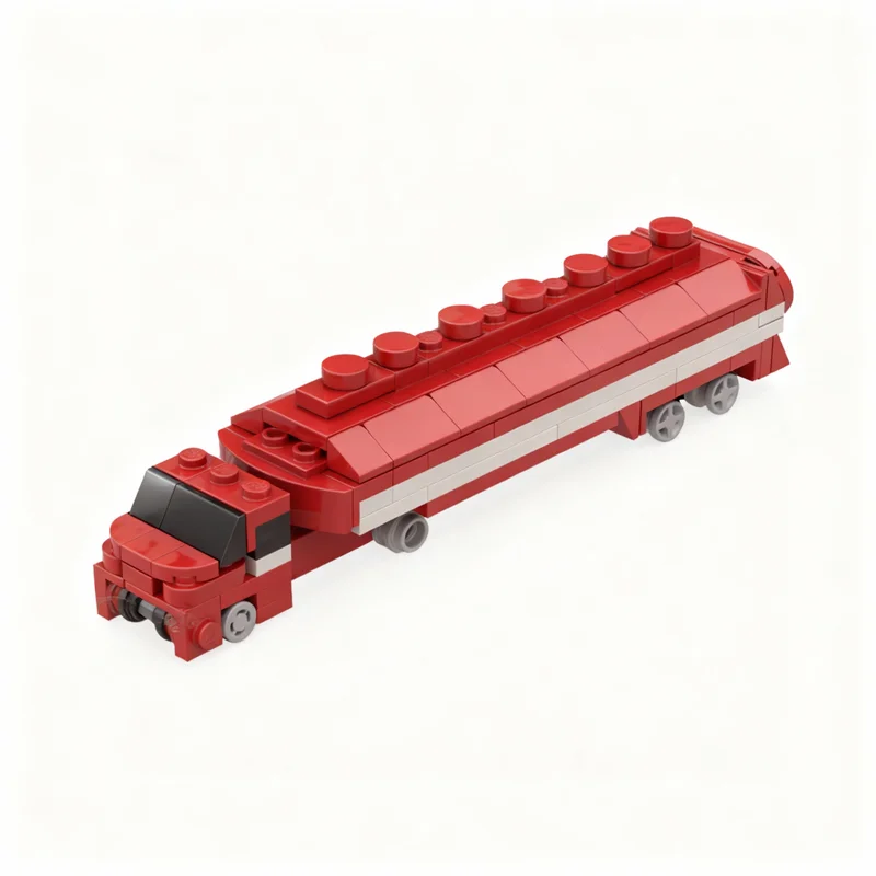 153pcs MOC Homage To 231&650 Esso Pumps Sign Tanker System HO 1:87 Vehicles Model Building Blocks Display Education Assemble 3D