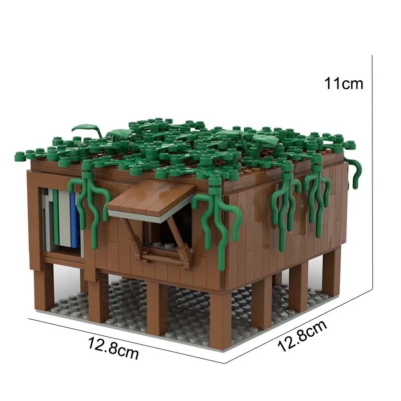 410-teiliges Bausteinset MOC Dschungel-Baumhaus Tropischer Regenwald-Hütte Architektur Modulares Modell DIY Bausteine Spielzeug Kinder Geschenk