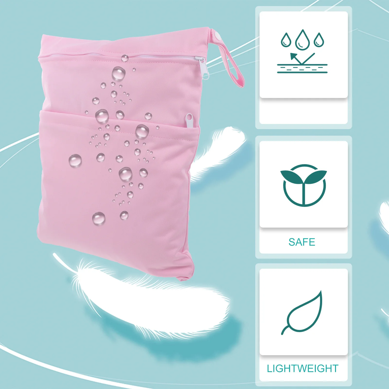 2 قطعة حقيبة تخزين الحفاضات حفاضات الطفل الحقيبة مقاوم للماء المحمولة للحفاضات الرطبة الجافة المنظم السفر الشاطئ السباحة #6