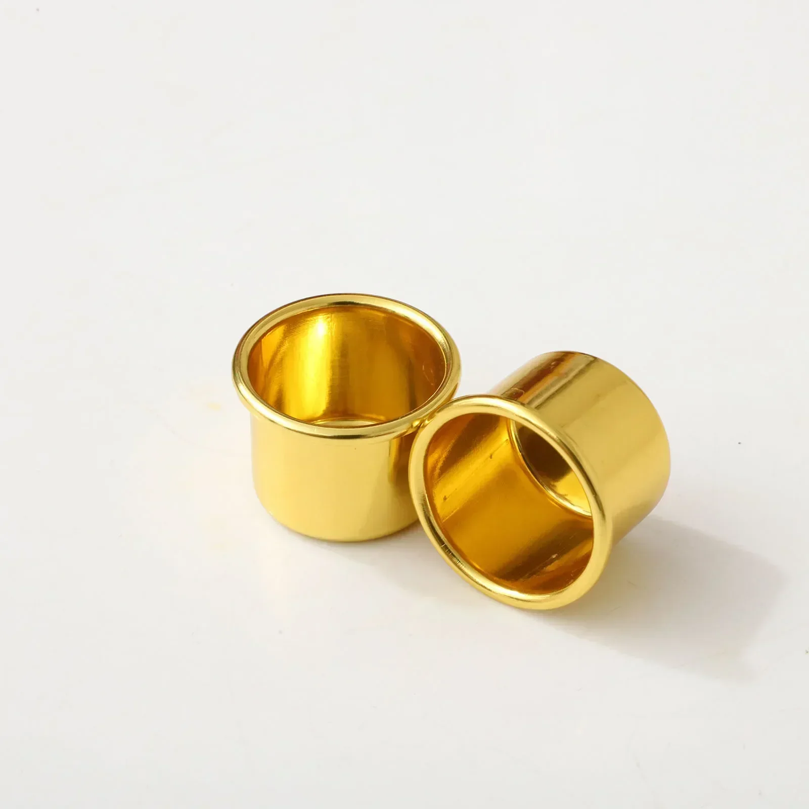 10Pcs Mini Runde Kerze Tasse Gold DIY Leuchter, Der Tablett Halter Container Zubehör Aluminium Home Party Decor Teile