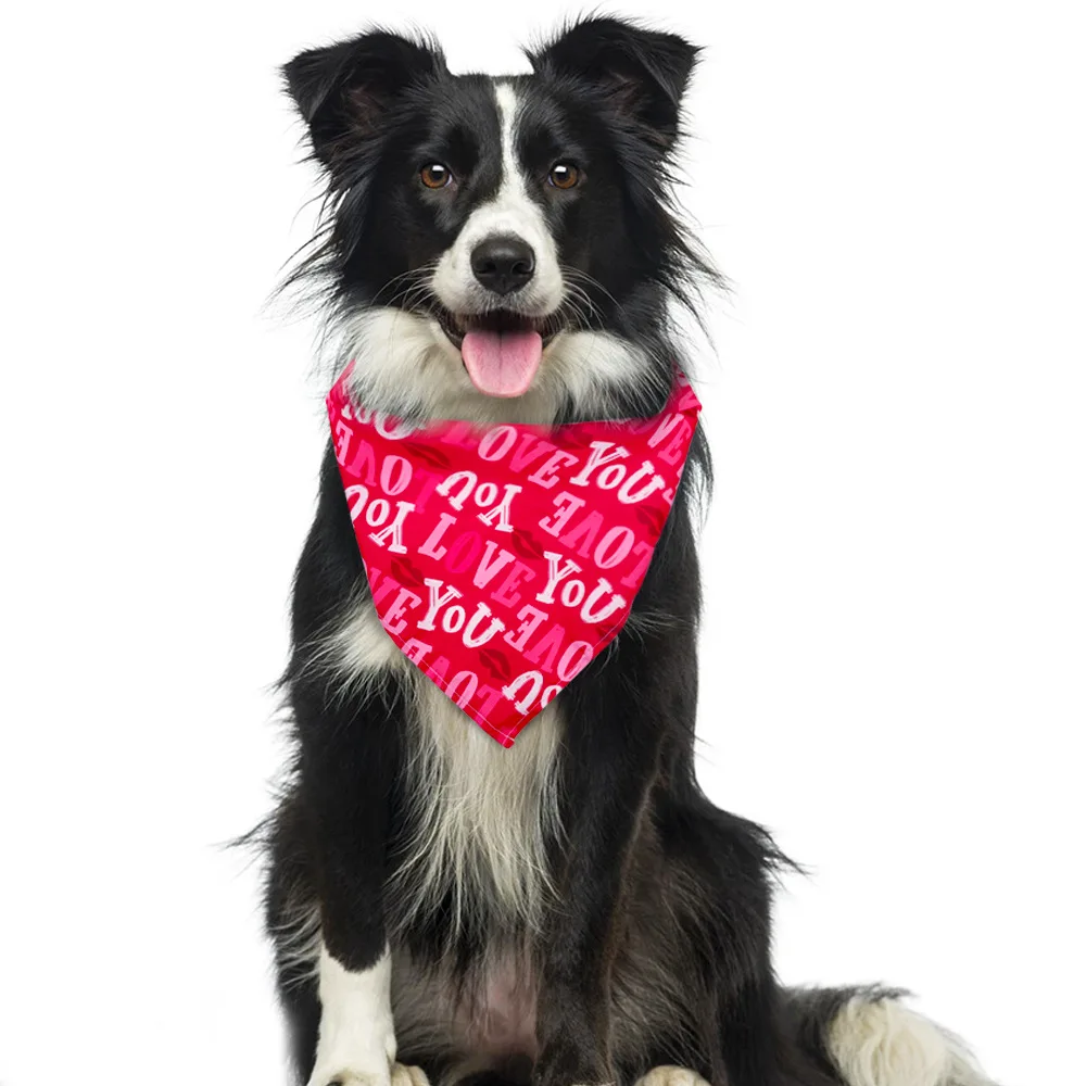 10pcs Valentine's Day Pet Bandana Pet Triangle Towel Dog Scarf Pet Supplies  Dog Bow Tie Dog Accessories for Small Dogs