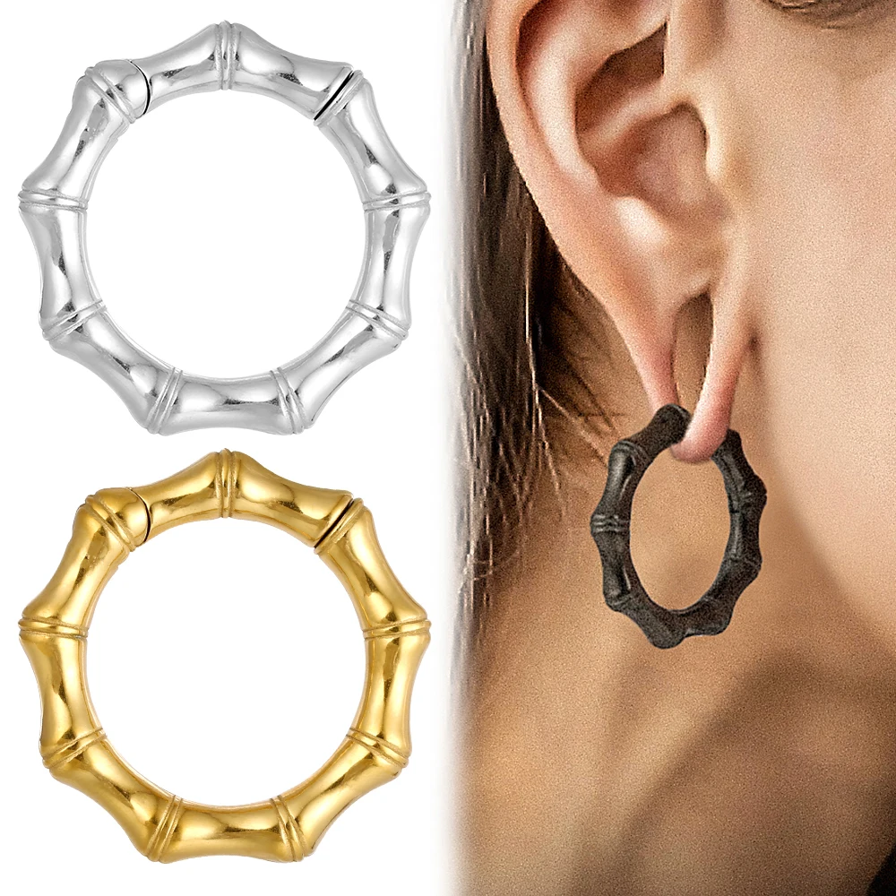 Giga 2 PCS 2g 6mm Earlobe Expander Stainless Steel Ear Weights Hangers Gauges Plugs Earrings Fashion Piercing Body Jewelry