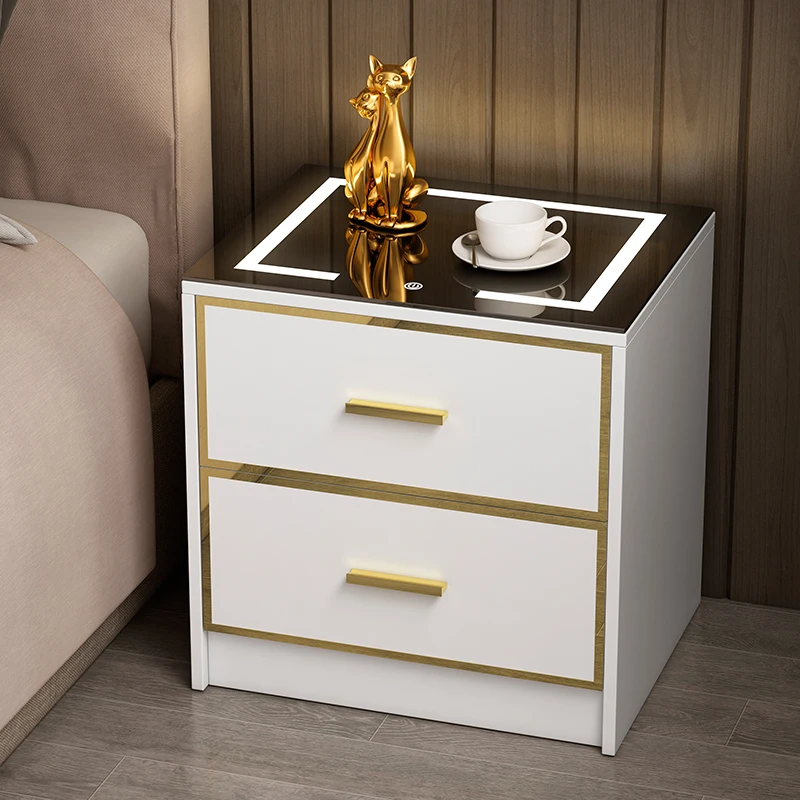 Console Living Room Bedside Table Dressers Cabinets Headboards Bedside Table Smart Comodini Camera Da Letto Bedroom Furniture47