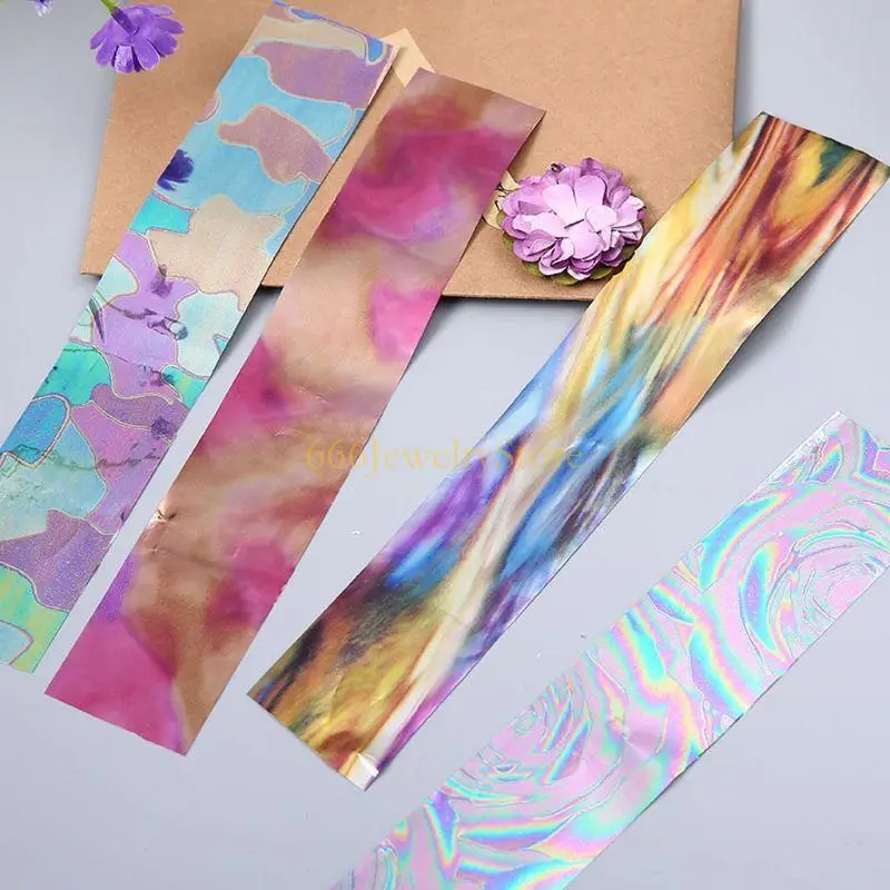 F2TD 1 Set Shiny for Aurora Mirror Paper AB Effect Reflective Jewelry Fillings DIY Epoxy Resin Mold for Arts Craf
